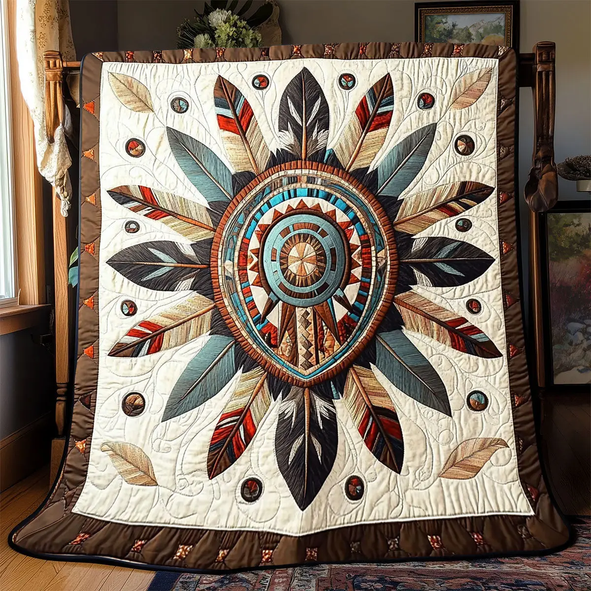 Shield Native American Quilt Blankets Special Birthday Gifts For Dad