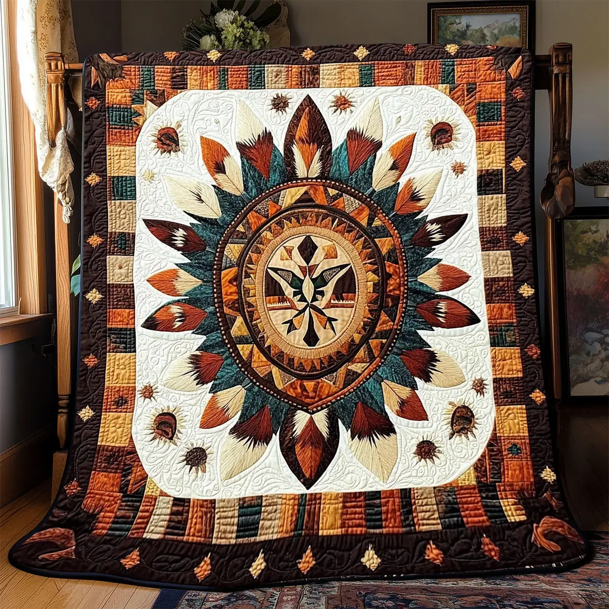 Shield Native American Quilt Blankets Throws And Blankets Gift Ideas For Mother In Law