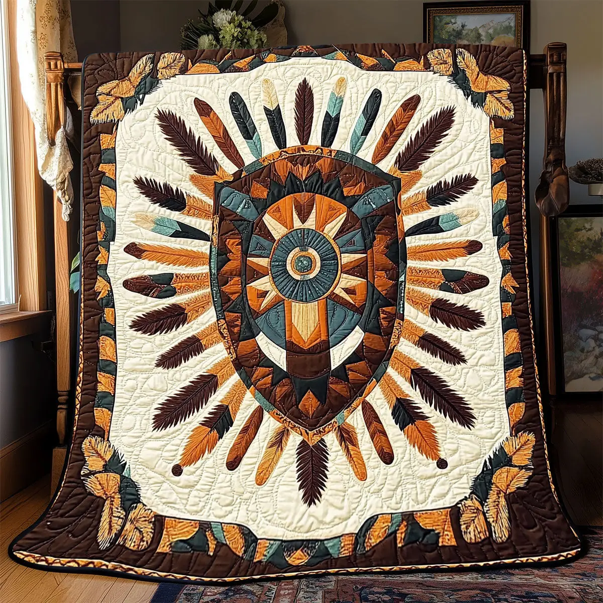 Shield Native American Quilt Blankets Throws And Blankets Mothers Birthday Gifts Shield Native American Quilt Blankets Throws And Blankets Mothers Birthday Gifts - Image 1