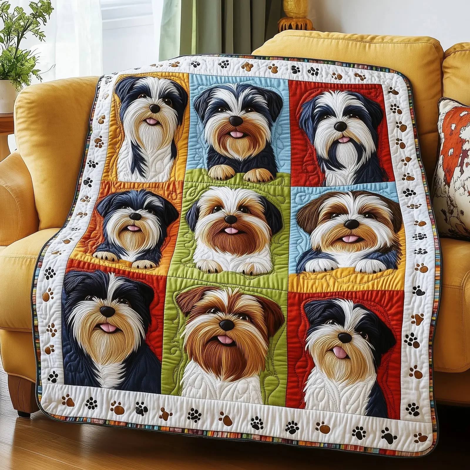 Shih Tzu Quilted Blanket Cute And Fluffy Pet Cover Gift Ideas For Shih Tzu Lovers