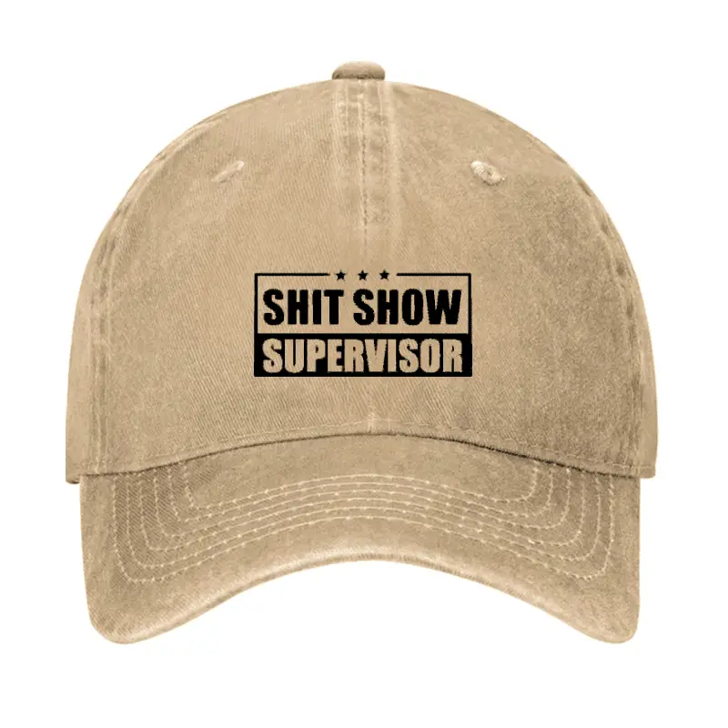 Shit Show Supervisor Cap Comical Men’s Shirt – Funny Graphic Tee with Quotes