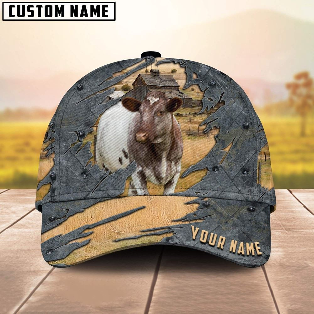 Shorthorn Customized Name Cap Farmer Baseball Cap Gift For Farmer