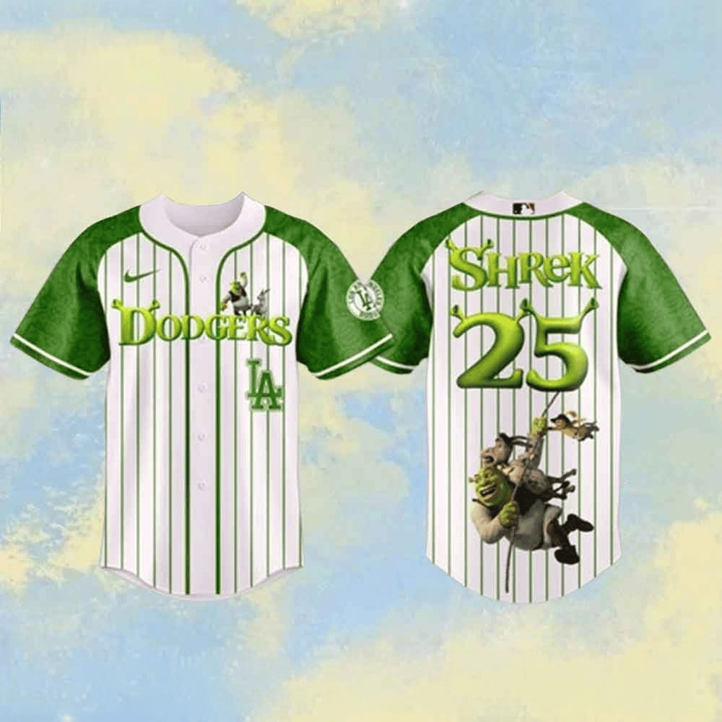 Shrek 25Th Anniversary Los Angeles Dodgers Baseball Jersey 2026 Gifts Ideas For Brothers