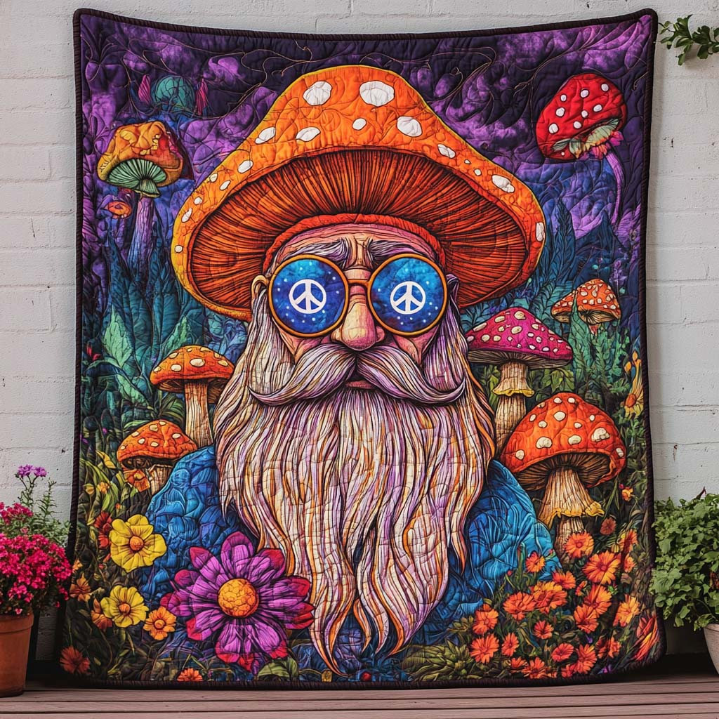 Shroom Sage Quilted Blanket Bed Room Decor Elephant Themed Gifts Shroom Sage Quilted Blanket Bed Room Decor Elephant Themed Gifts - Image 1