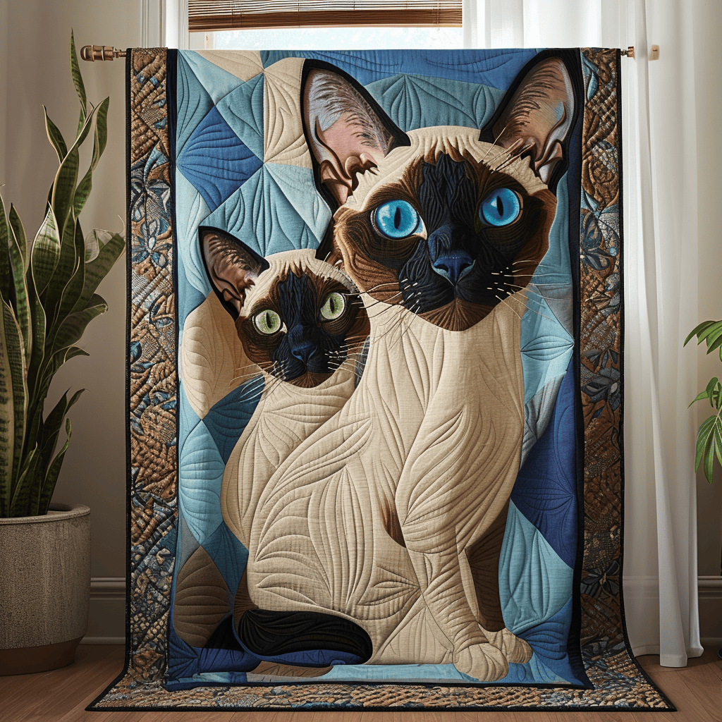 Siamese Cat Muse Quilted Blanket Cute Bedroom Ideas Gift Ideas For Cat Lovers
