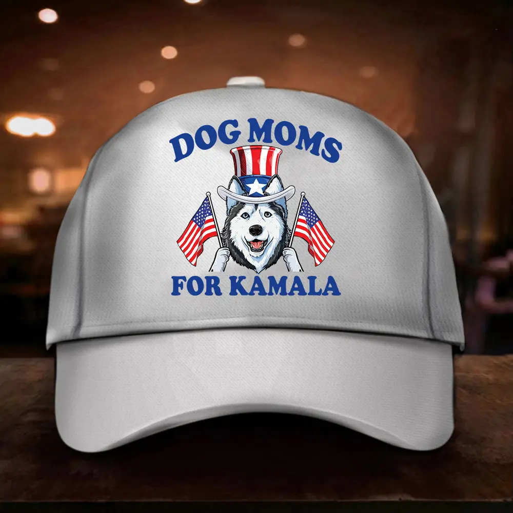 Siberian Husky Dog Moms For Kamala Hat Vote Kamala Harris 2024 Hat