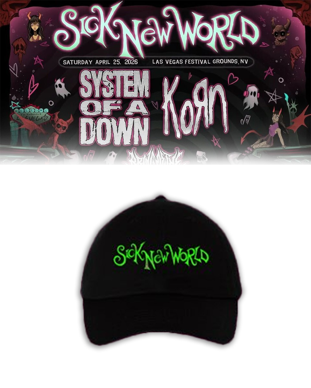 Sick New World 2026 Las Vegas Festival Merch Dad Hat Cool Ball Cap Gift For Friends