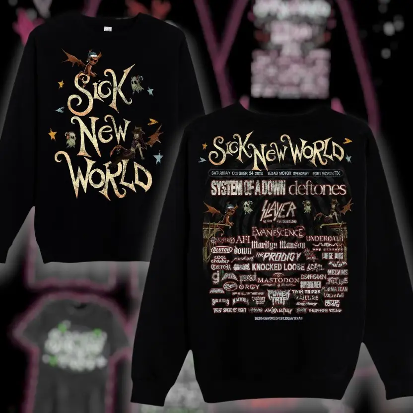 Sick New World 2026 Las Vegas Festival Merch Sweatshirt Cool Apparel Gift For Men