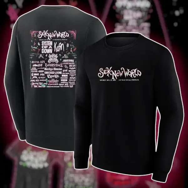 Sick New World 2026 Las Vegas Festival Merch Sweatshirt Cool Gift Ideas For Husband