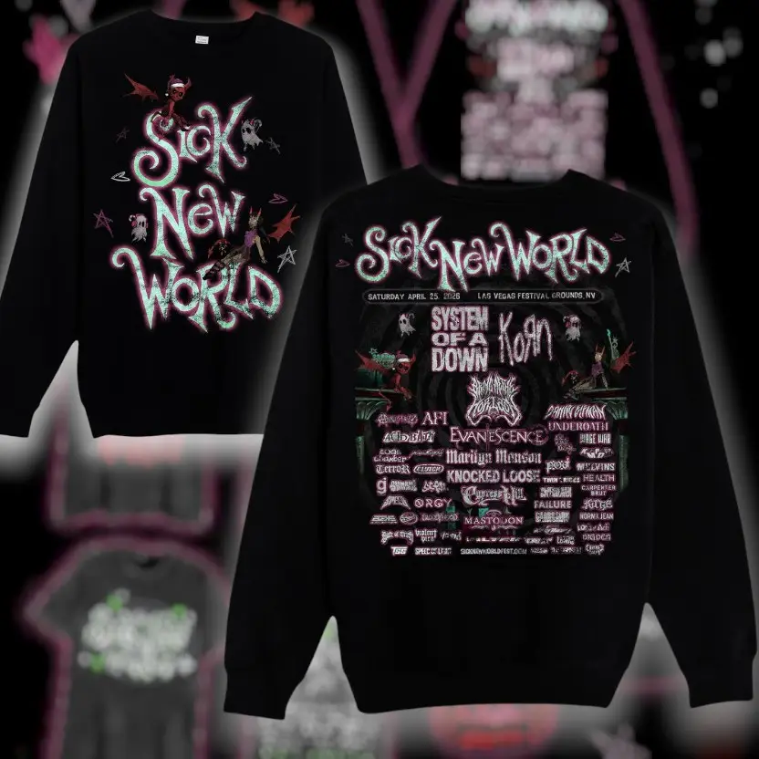 Sick New World 2026 Las Vegas Festival Merch Sweatshirt System Of A Down Apparel Gift For Men Sick New World 2026 Las Vegas Festival Merch Sweatshirt System Of A Down Apparel Gift For Men - Image 1