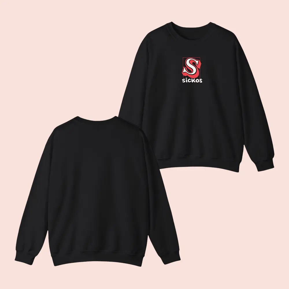 Sickos Merch Sickos S Logo Sweatshirt Black Sickos Apparel Best Gifts For Him