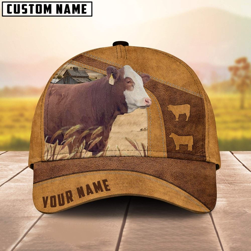 Simmental On The Farm Custom Name Retro Cap Farmer Baseball Cap Gift For Farmer