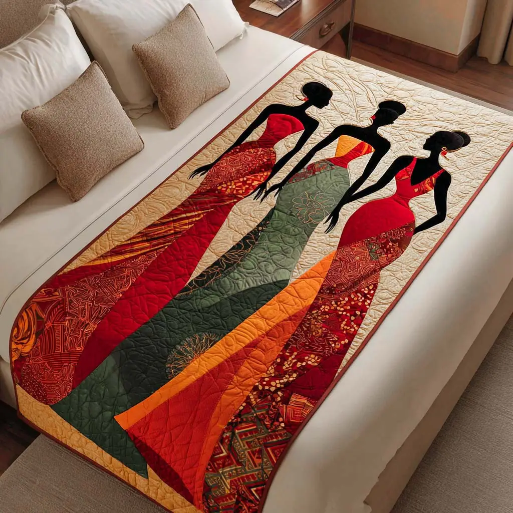Sista Beauty Quilted Bed Runner Sista Beauty Art Elegant Inspired Gift