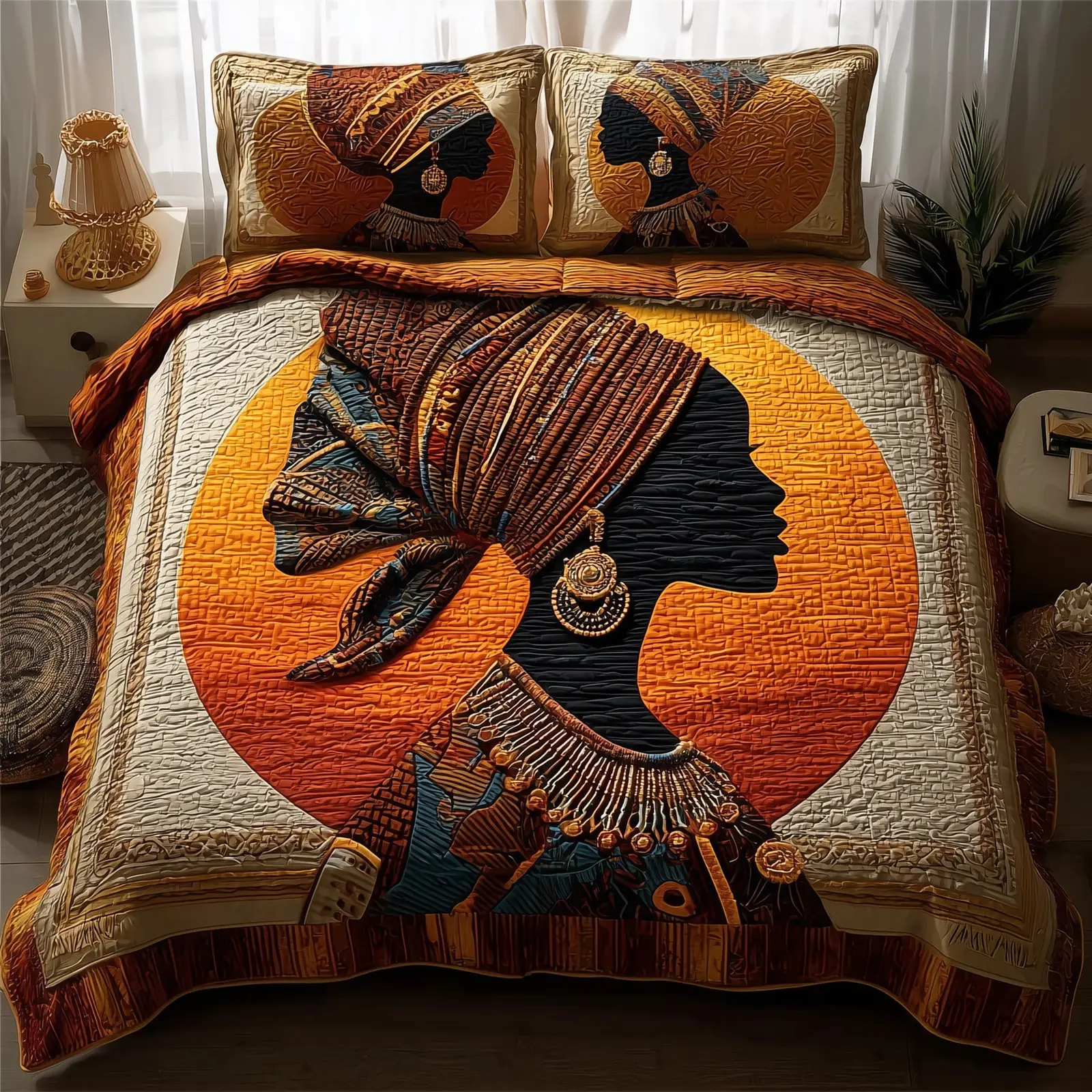 Sisters Of The Sun Quilted Bedding Set For Men