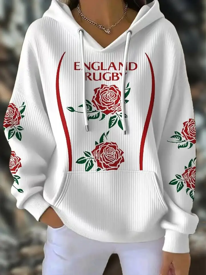 Six Nations 2026 England Hoodie Women's England Rugby Championship Merch Gifts For Rugby Fans