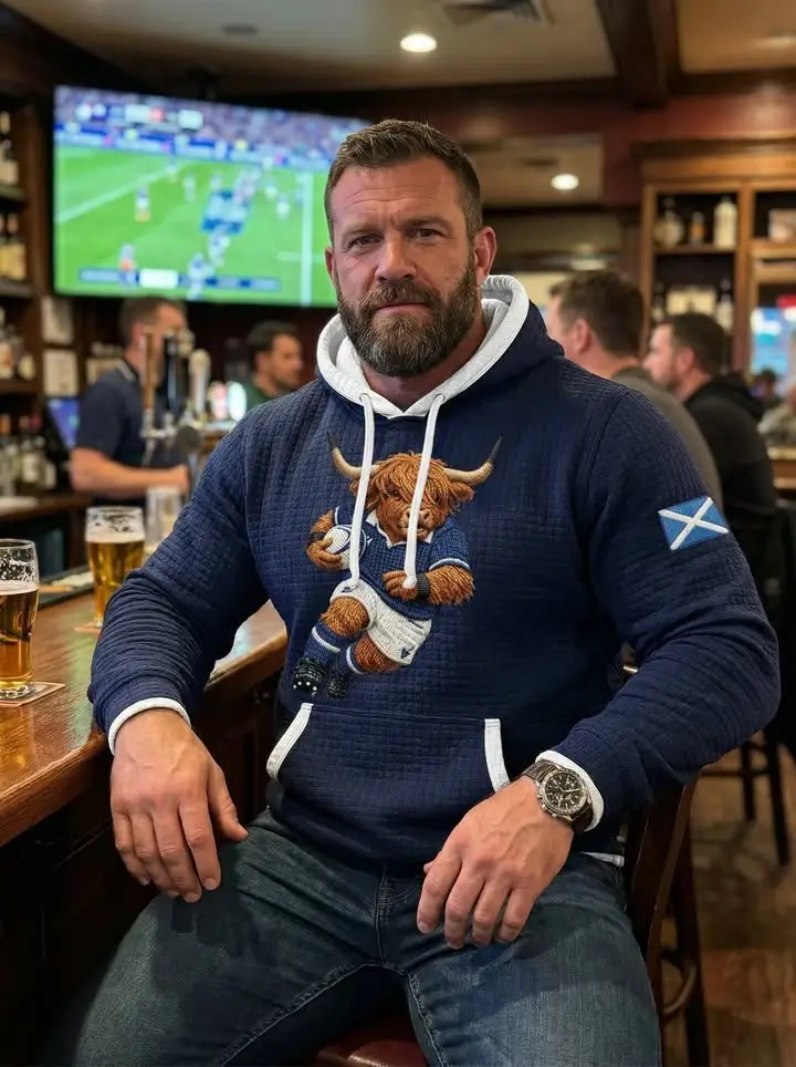 Six Nations 2026 Scotland Hoodie Highland Cow Scotland Pride Apparel Gifts For Rugby Fans