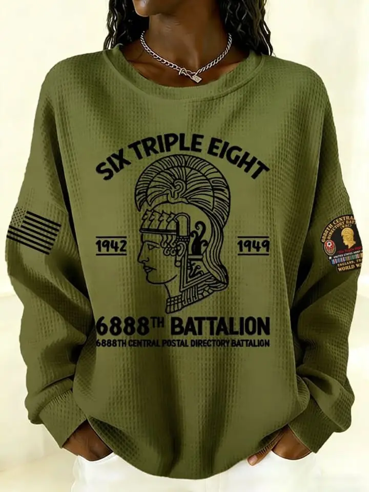 Six Triple Eight 6888th Battalion Sweatshirt Black Army Corps African American History Merch