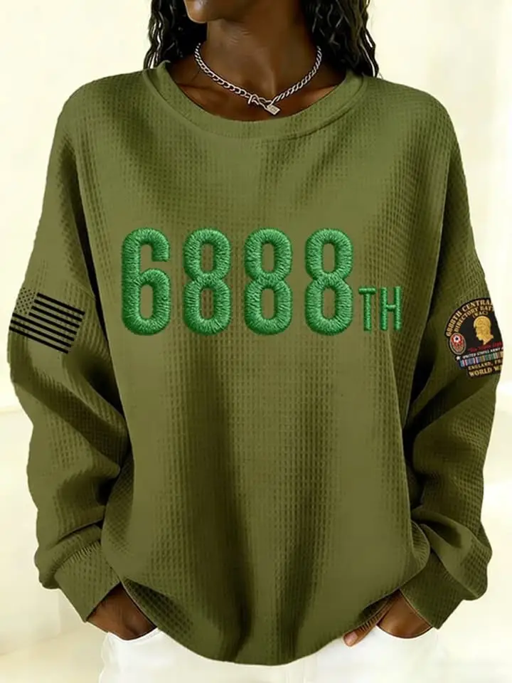Six Triple Eight 6888th Black Women’s Army Corps Sweatshirt Black Military History Apparel Six Triple Eight 6888th Black Women’s Army Corps Sweatshirt Black Military History Apparel - Image 1