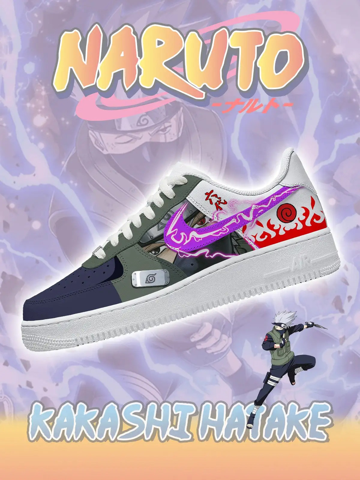 Sixth Hokage Kakashi Hatake Air Force 1 Shoes Sneakers