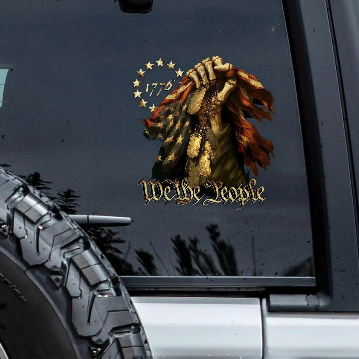 Skeleton Hand American Flag Car Decal Sticker 250th Anniversary 1776 2026 USA Freedom Pride Gift