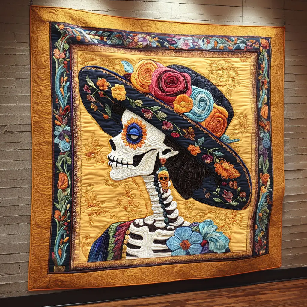 Skeleton Lady Eternal Quilt Charming Quilt Blanket Gift for Festive Spirit