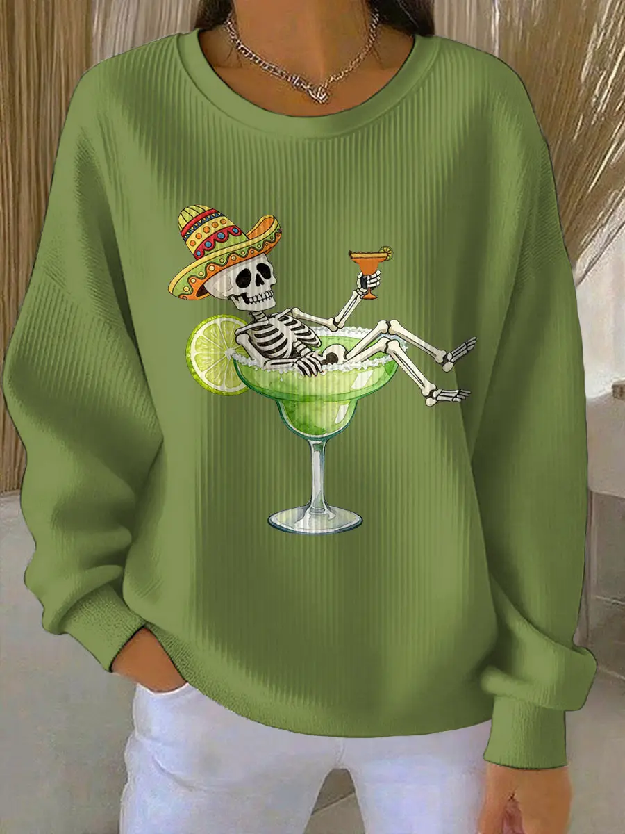 Skeleton Margarita Sweatshirt Funny Mexican Skeleton Fiesta Party Clothing Gift Ideas