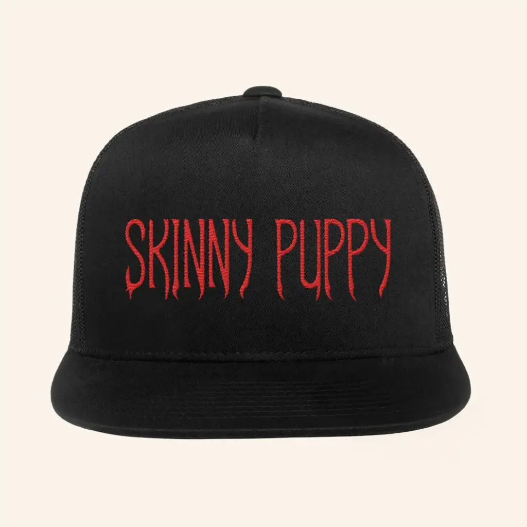 Skinny Puppy Merch Classic Logo Trucker Snapback Hat Embroidered Gifts For Husband - WearandDecor