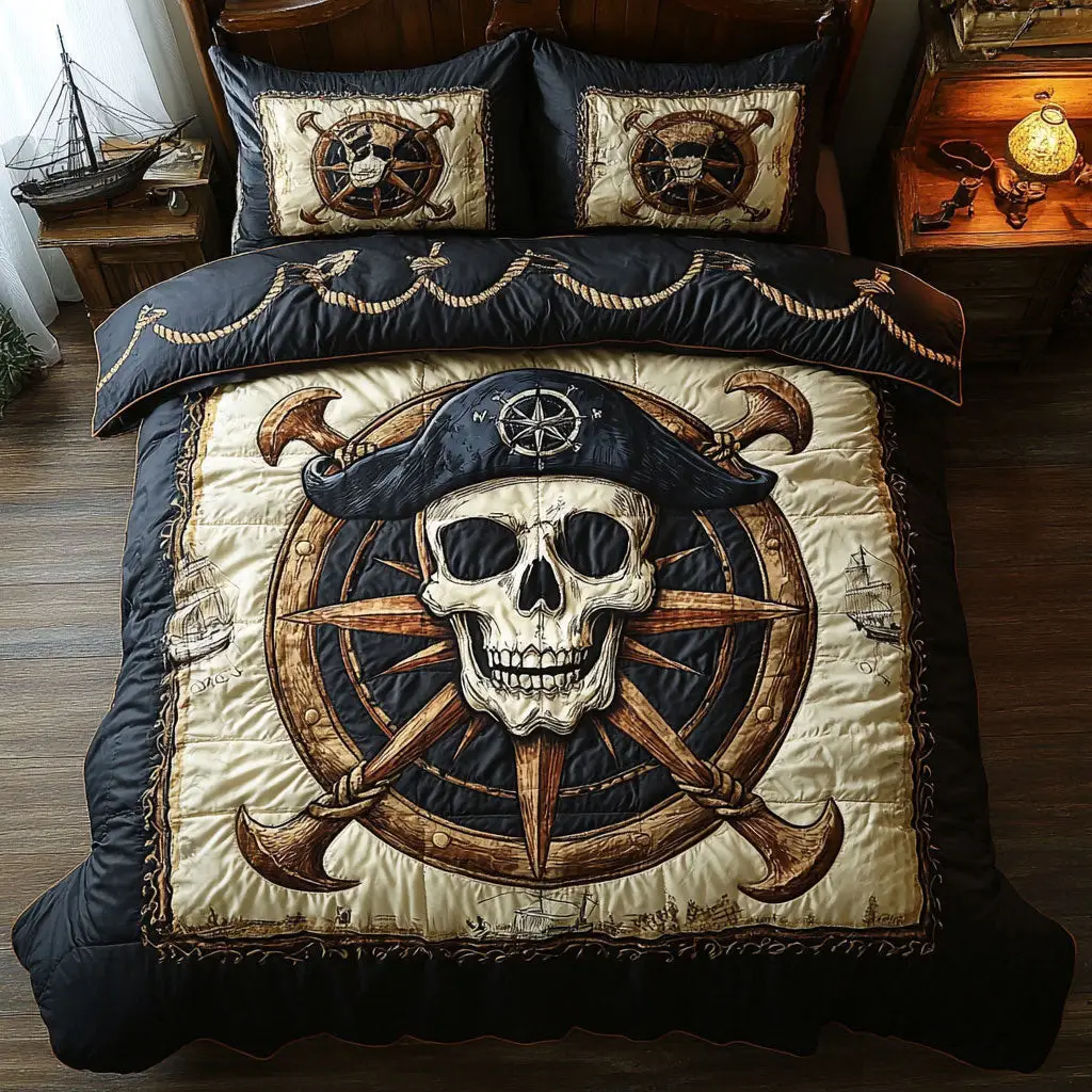 Skull Dominion Quilted Bedding Set Duvet Cover Bedspread Gifts For Girlfriend Skull Dominion Quilted Bedding Set Duvet Cover Bedspread Gifts For Girlfriend - Image 1