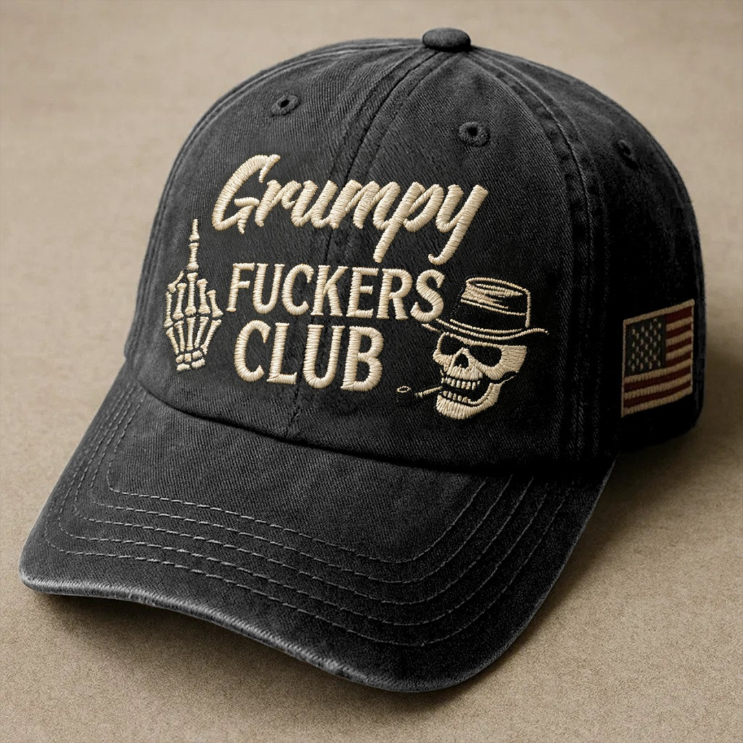 Skull Grumpy Fckers Club Baseball Cap Special Cool Gifts Idea For Father's Day