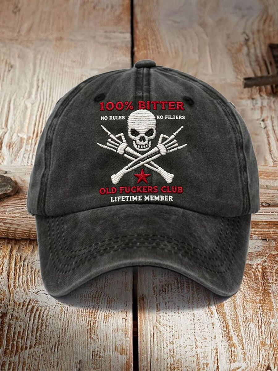 Skull Old Fuckers Club Hat No Rules No Filters Lifetime Member Baseball Cap Funny Gifts