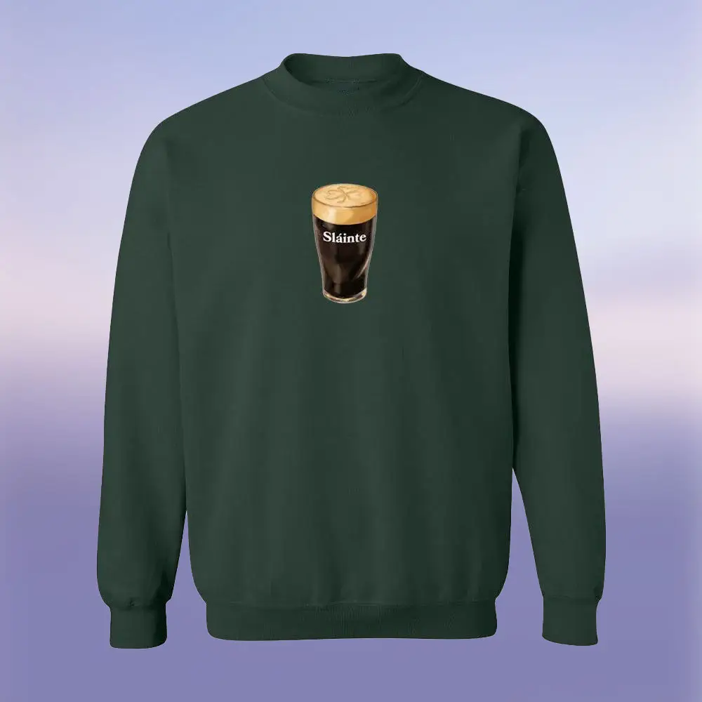 Slainte Beer Sweatshirt Irish Dark Beer Graphic Funny St Patrick Day Outfits Slainte Beer Sweatshirt Irish Dark Beer Graphic Funny St Patrick Day Outfits - Image 1