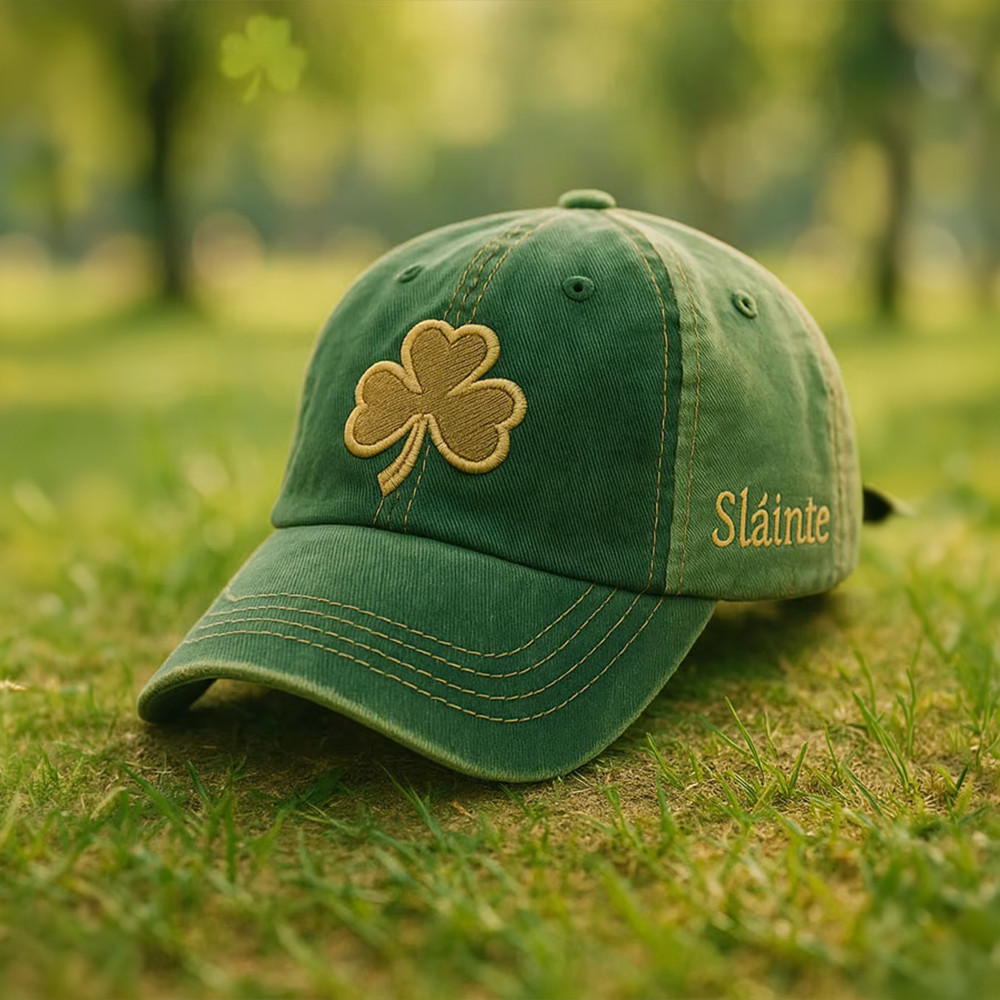 Slainte Shamrock Hat St Patricks Day Baseball Cap Present For St Paddys Day