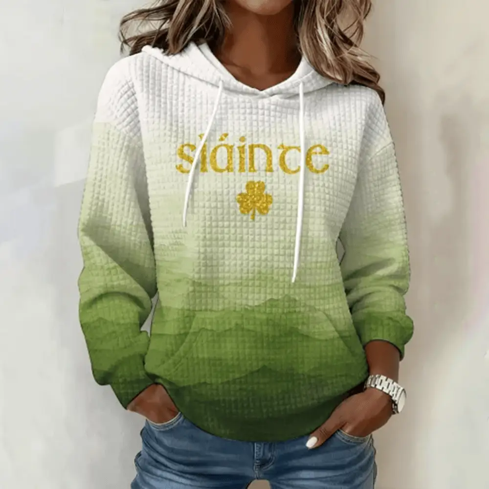 Slainte St Patrick's Day Hoodie St Patrick's Day Hooded Sweatshirt Unique Present For Wife