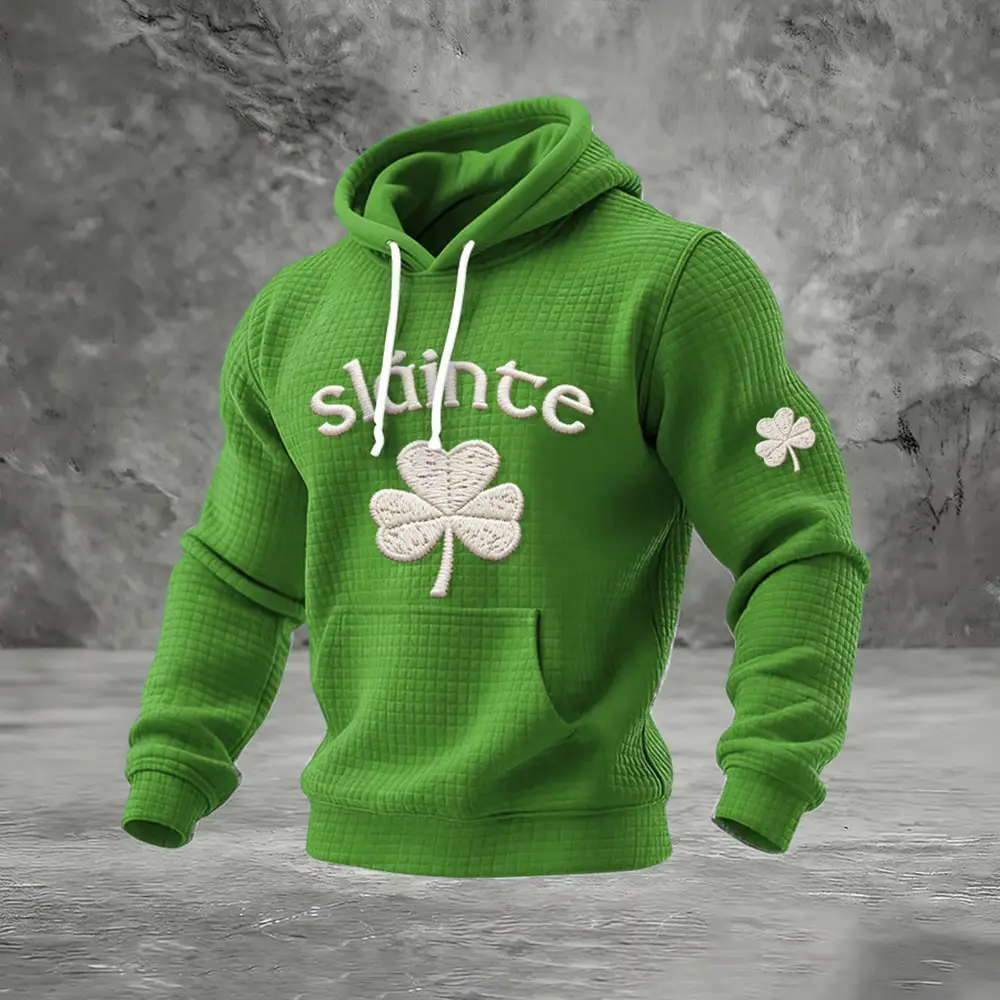 Slainte St. Patrick Shamrock Art Hoodie St Patrick's Day Clothing Unique Gift For Men