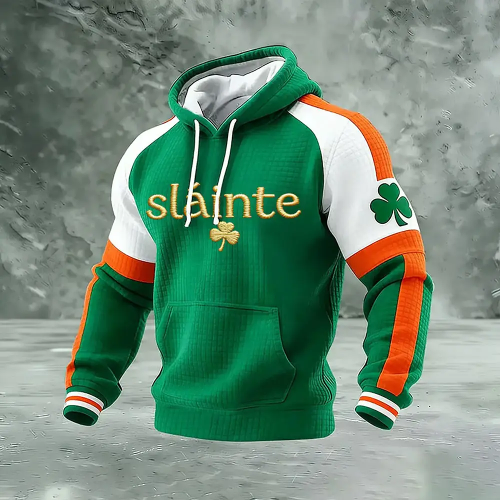 Slainte St. Patrick's Day Shamrock Design Hoodie St Patrick's Outfit Present Ideas