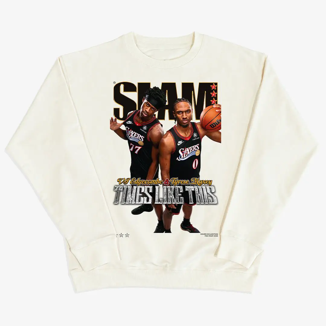 SLAM Cover Tyrese Maxey And VJ Edgecombe Basketball Sweatshirt Game Day Clothing Line Basketball Lovers Gift