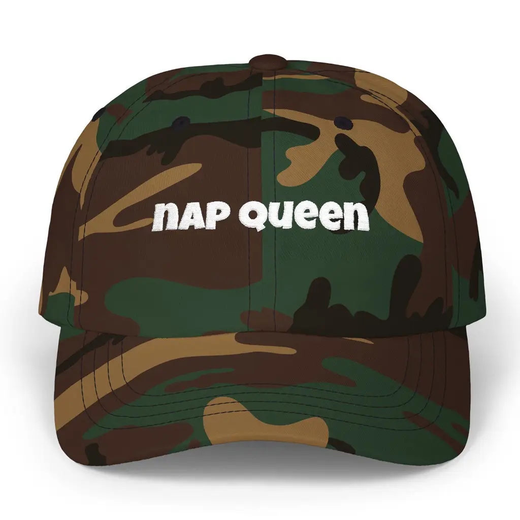 Slushy Noobz Merch Nap Queen Camo Hat Embroidered Unique Christmas Gifts For Men -WearandDecor