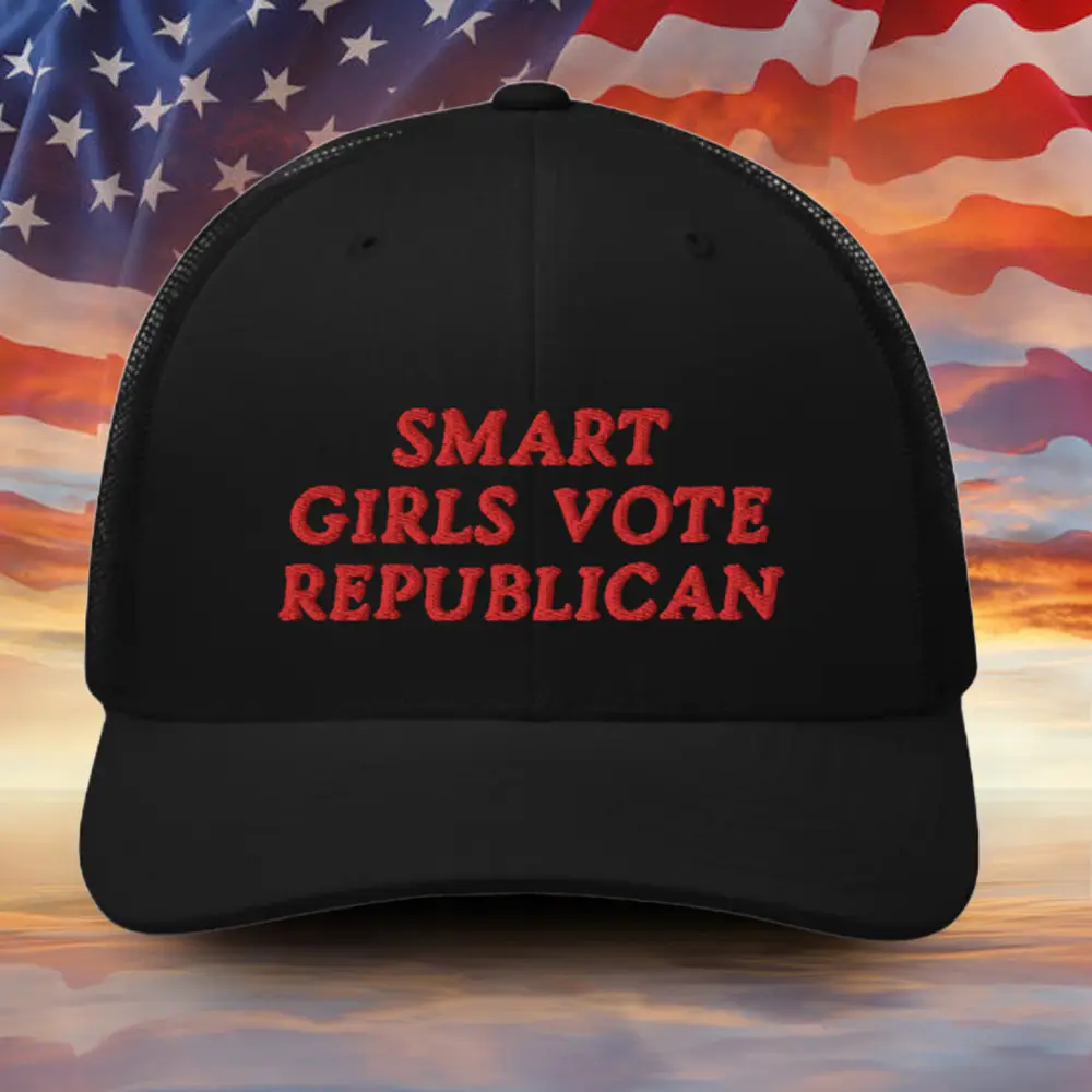 Smart Girls Vote Republican Embroidered Hat Pro Trump 2024 President Campaign Hat Gift For Her