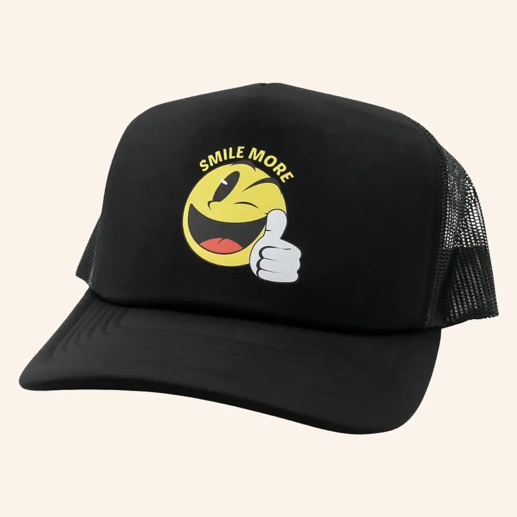 Smile More Merch Thumbs Up Smile More Trucker Hat Gifts For Best Friends -WearandDecor