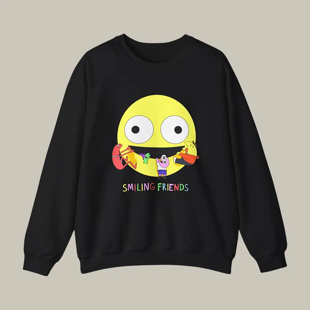 Smiling Friends Graphic Sweatshirt Funny Smiling Friends Clothing Best Gift For Her Smiling Friends Graphic Sweatshirt Funny Smiling Friends Clothing Best Gift For Her - Image 1