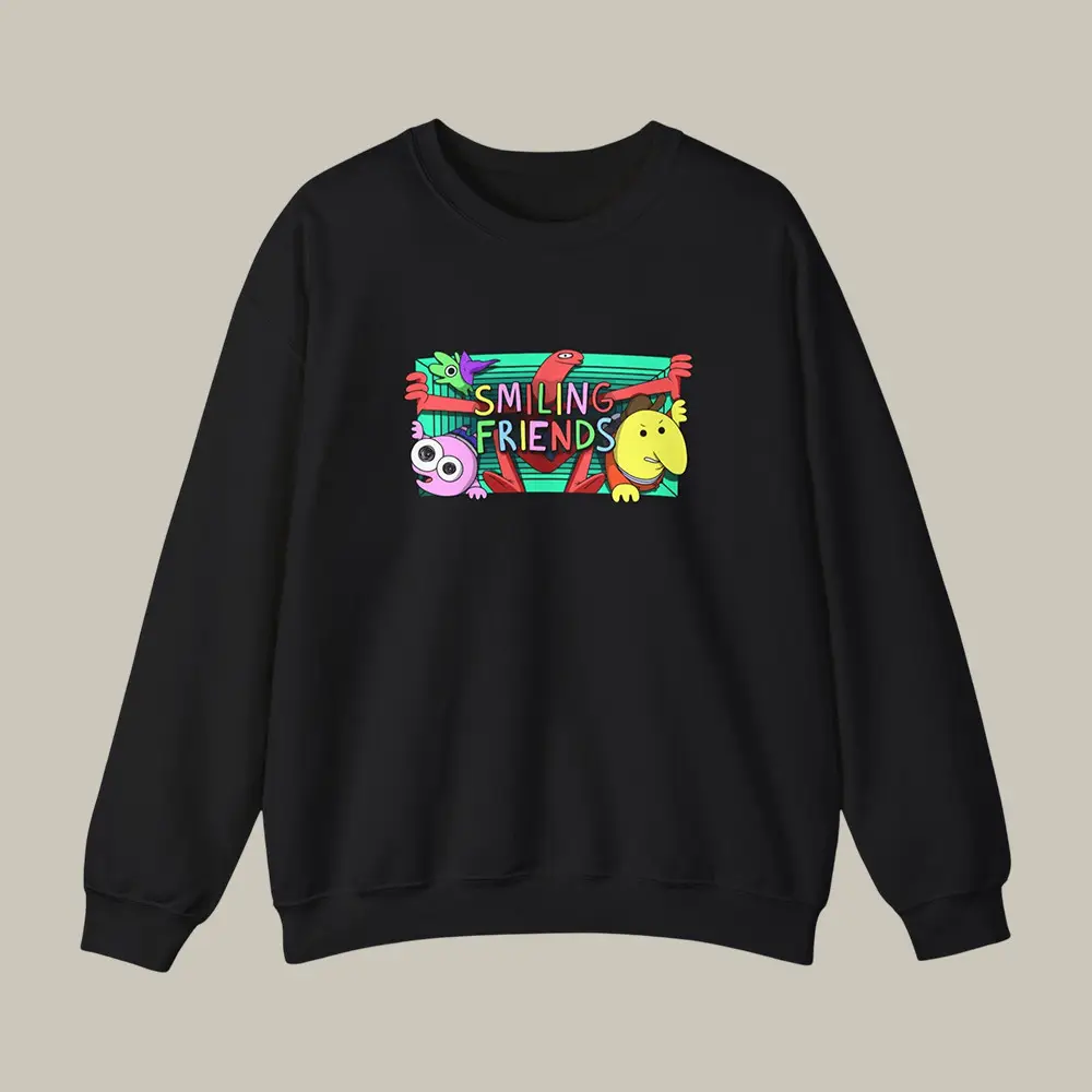 Smiling Friends Graphic Sweatshirt Smiling Friends Merch Cartoon Lover Gift