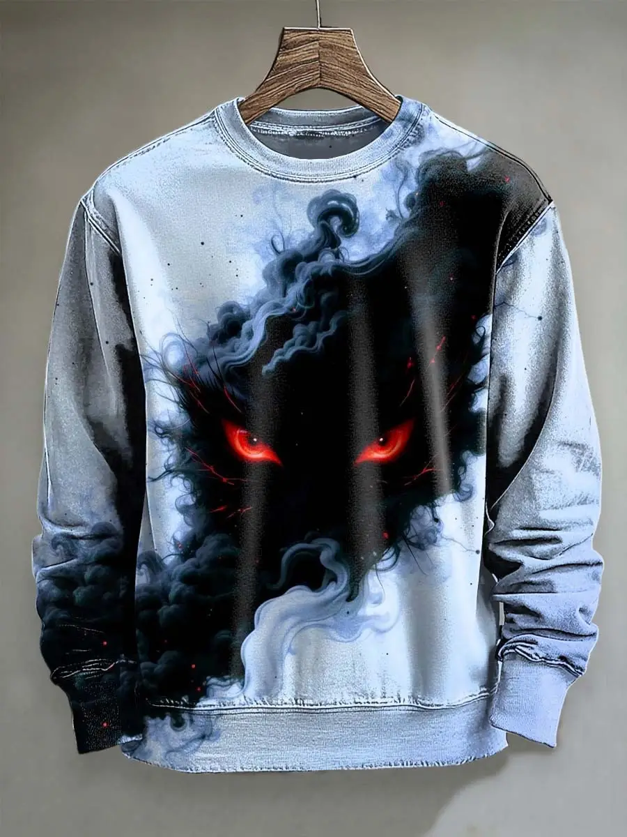 Smoke Black Cat Sweatshirt Gothic Clothing Best Halloween Present For Cat Lovers