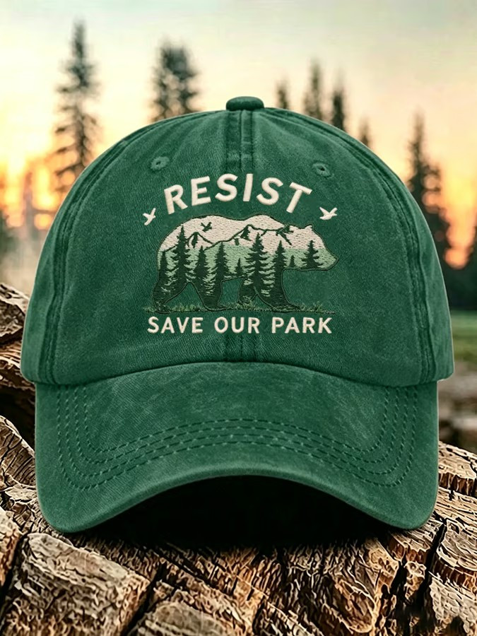 Smokey Bear Resist Save Our Park Hat US Forest Service Dismantled Cap Gifts Idea
