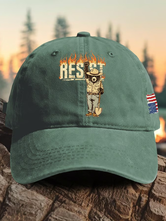 Smokey Bear Resist Save The Forest Hat USFS Merch Forest Preserves Gifts For Father's Day
