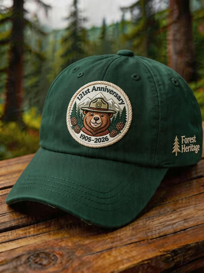 Smokey The Bear US Forest Service 121St Anniversary Hat Forest Heritage Cap Father's Day Gifts