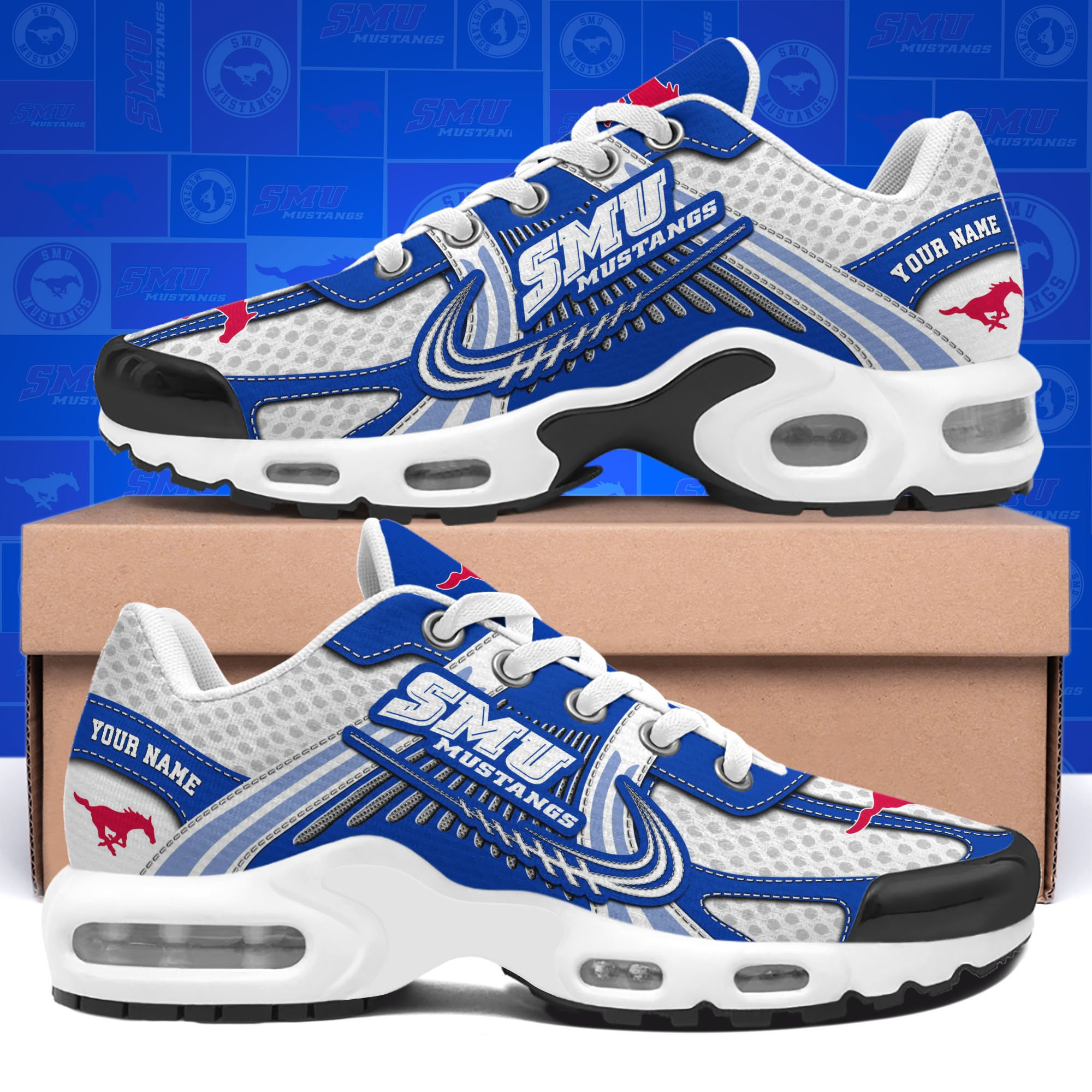 Smu Mustangs Shoes Custom Your Name, Sport Shoes