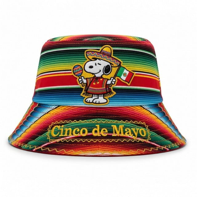 Snoopy x Cinco De Mayo Bucket Hat Mexican Fiesta Party Baseball Cap Gift For Father's Day Snoopy x Cinco De Mayo Bucket Hat Mexican Fiesta Party Baseball Cap Gift For Father's Day - Image 1
