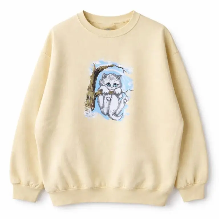 Snow Cat Vintage 90s Sweatshirt Cute Kitten Sweatshirt Best Gifts For Swifties