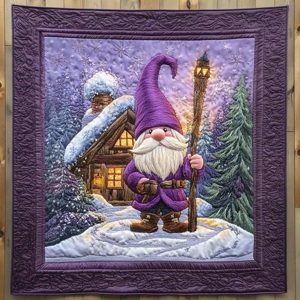 Snow Glow Gnome Quilt Soft Quilt Blanket Gift for Comfortable Nights