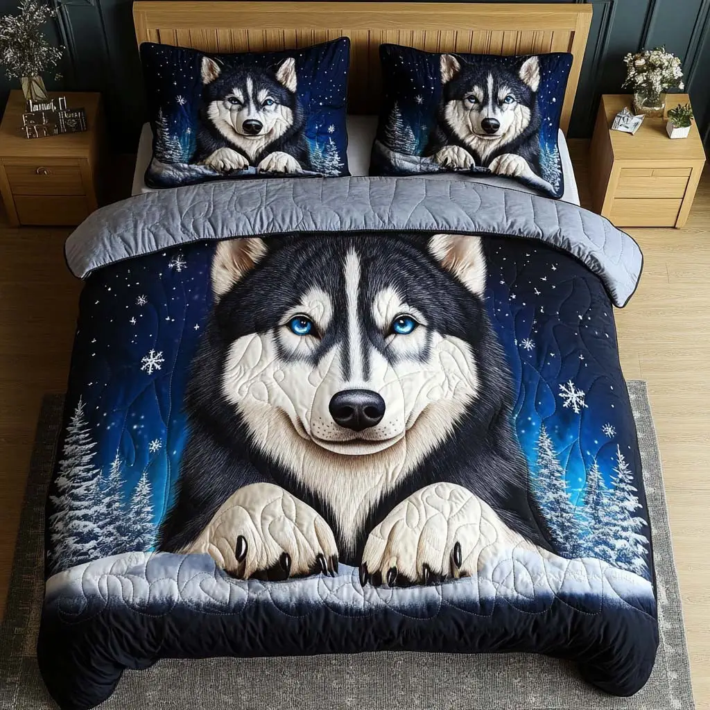 Snowbound Soul Quilted Bedding Set Warm and Elegant Bedding Gift Set for Every Home